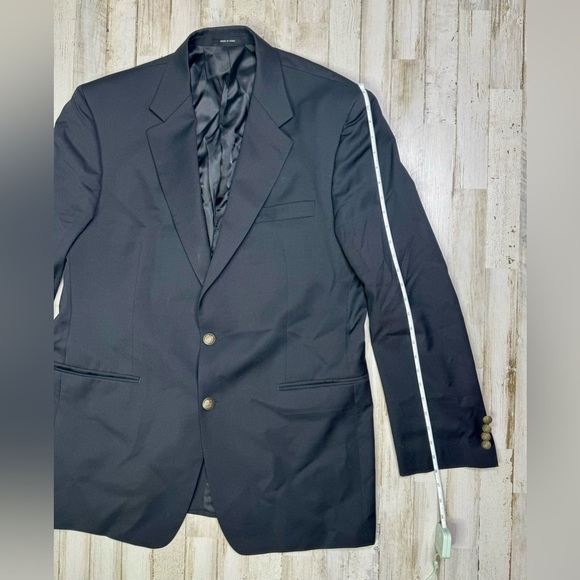 Ralph Ralph Lauren Blazer Jacket Men's 44L Black Classic Military Style Buttons - Picture 2 of 12